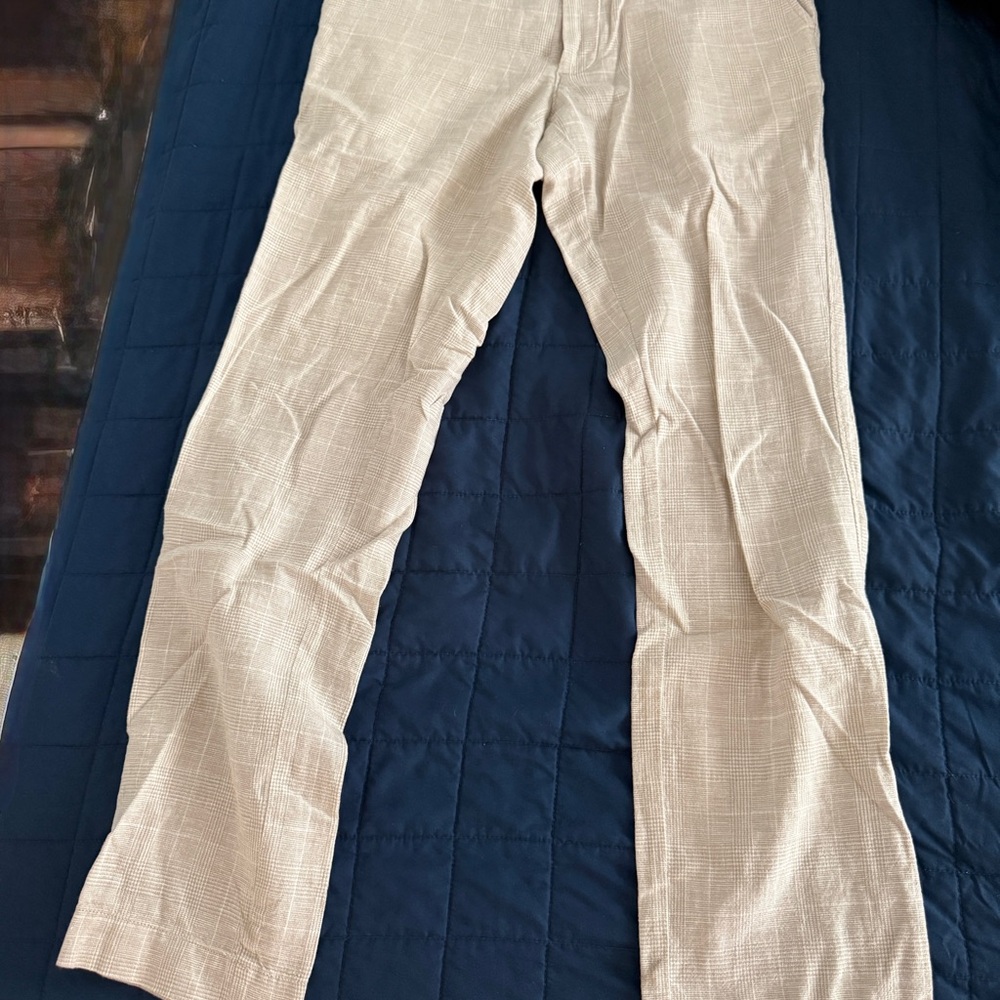 J. Crew Men's Beige Plaid Dress Pants